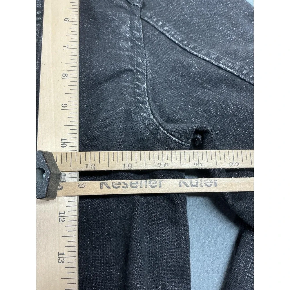 American Eagle Jacket‎ Mens Small Gray Denim Hooded Trucker Bomber Button Front